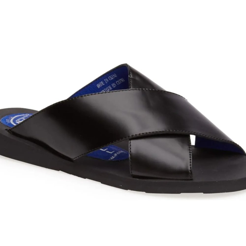 JEFFREY CAMPBELL NIB BLACK CAPRESE SLIDES 7.5